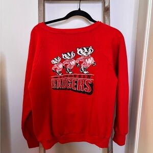 Vintage 80's University of Wisconsin Bucky Badger Crewneck Sweatshirt